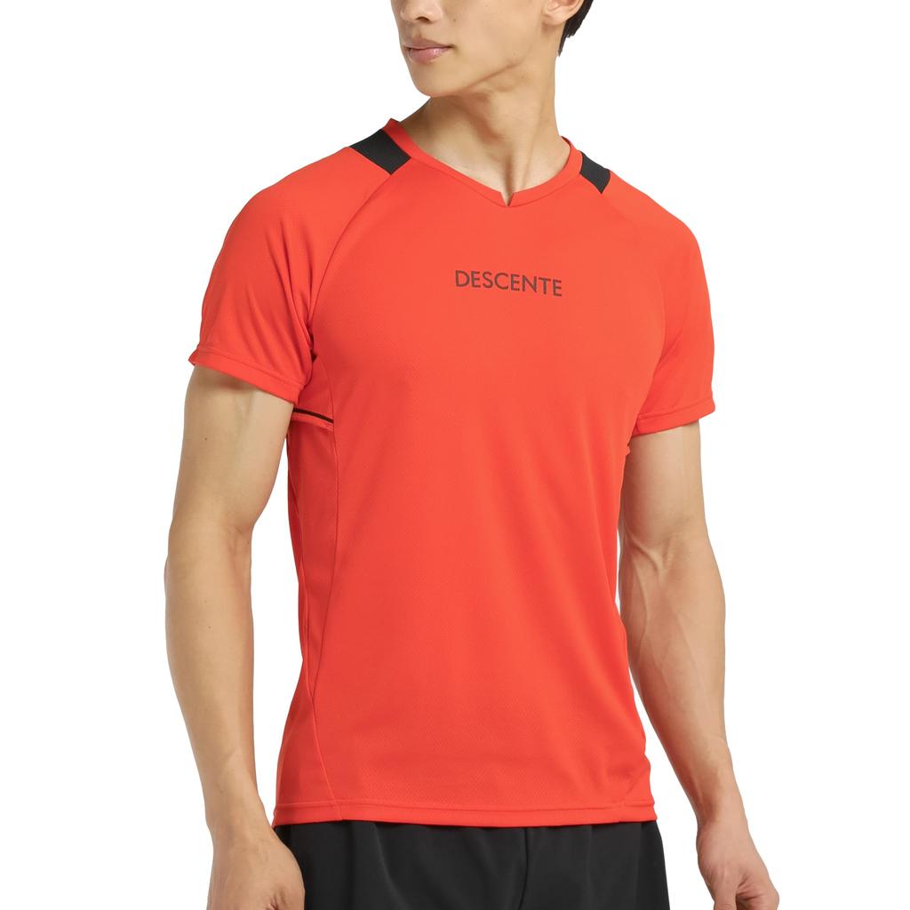 DESCENTE Short Sleeve Shirt by Yuki for and Raglan Sleeves for Easy Shoulder Suitable for Men and Club Activities OR00 (Worn Ishikawa) Volleyball,