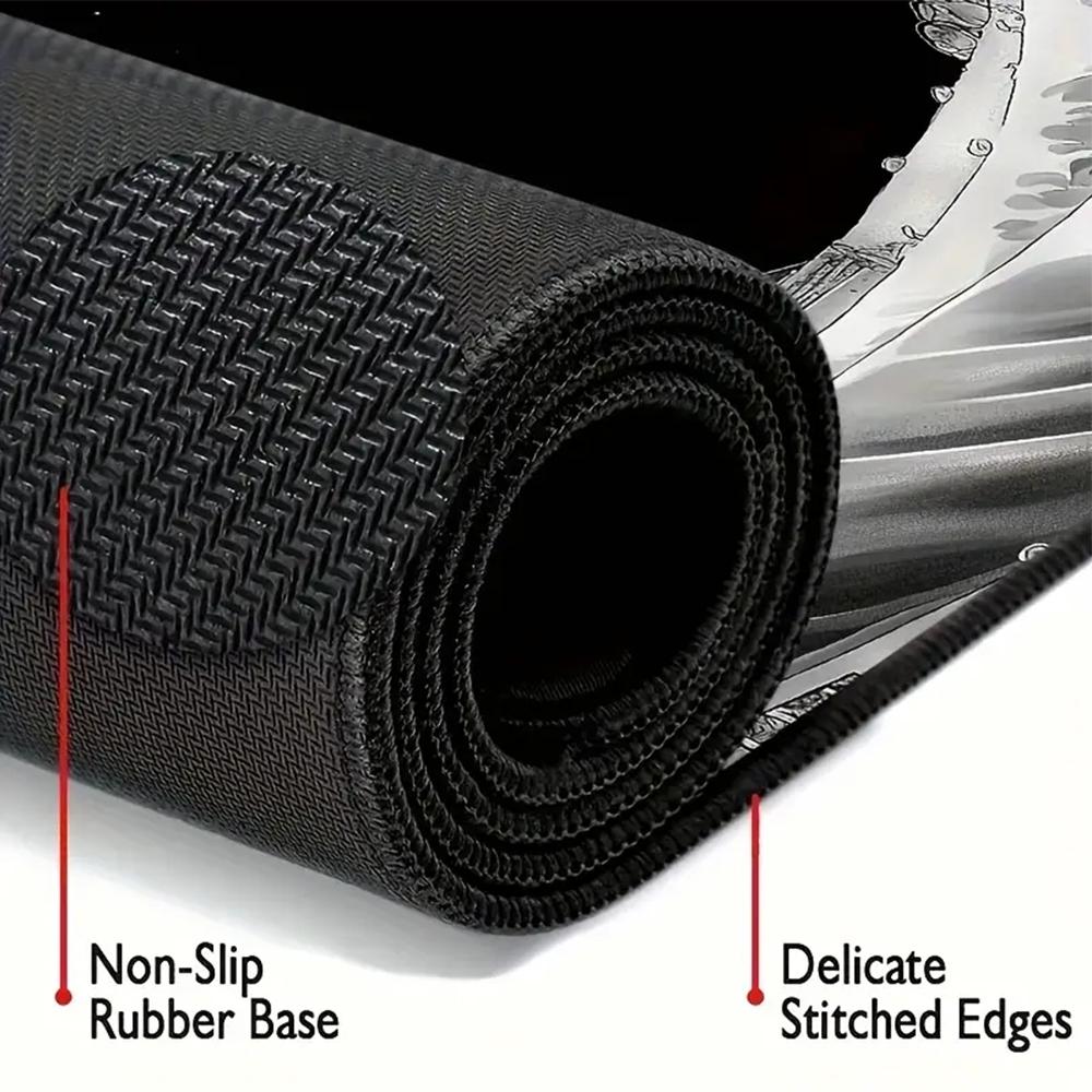 BVB Theme Mouse Pad, Non Slip Rubber Base, Multifunctional Office & Home Decor, Perfect for Workspace Personalization.