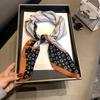 High-end Herringbone Silk Cotton Silk Scarf Women's Spring and Autumn New Versatile Decorative Scarf Shawl Fashion Printed Small Square Scarf