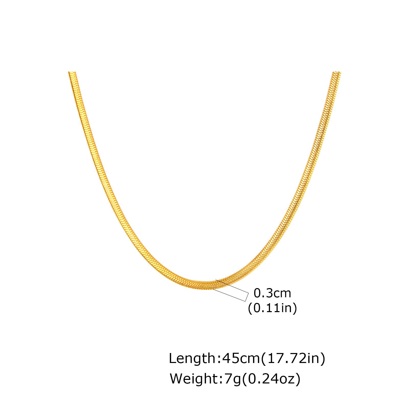 

New Geometric Snake Chain Necklace for Women Blade Chain Link Chain Double Layer Necklace 24K Gold Plated Gothic Jewelry Gift