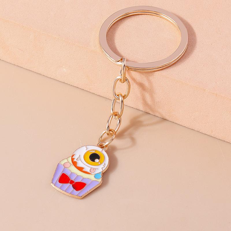 Cute Enamel Halloween Keychain Ghost Key Ring Pendants for Women Girs Handbag Decor DIY Jewelry Accessories