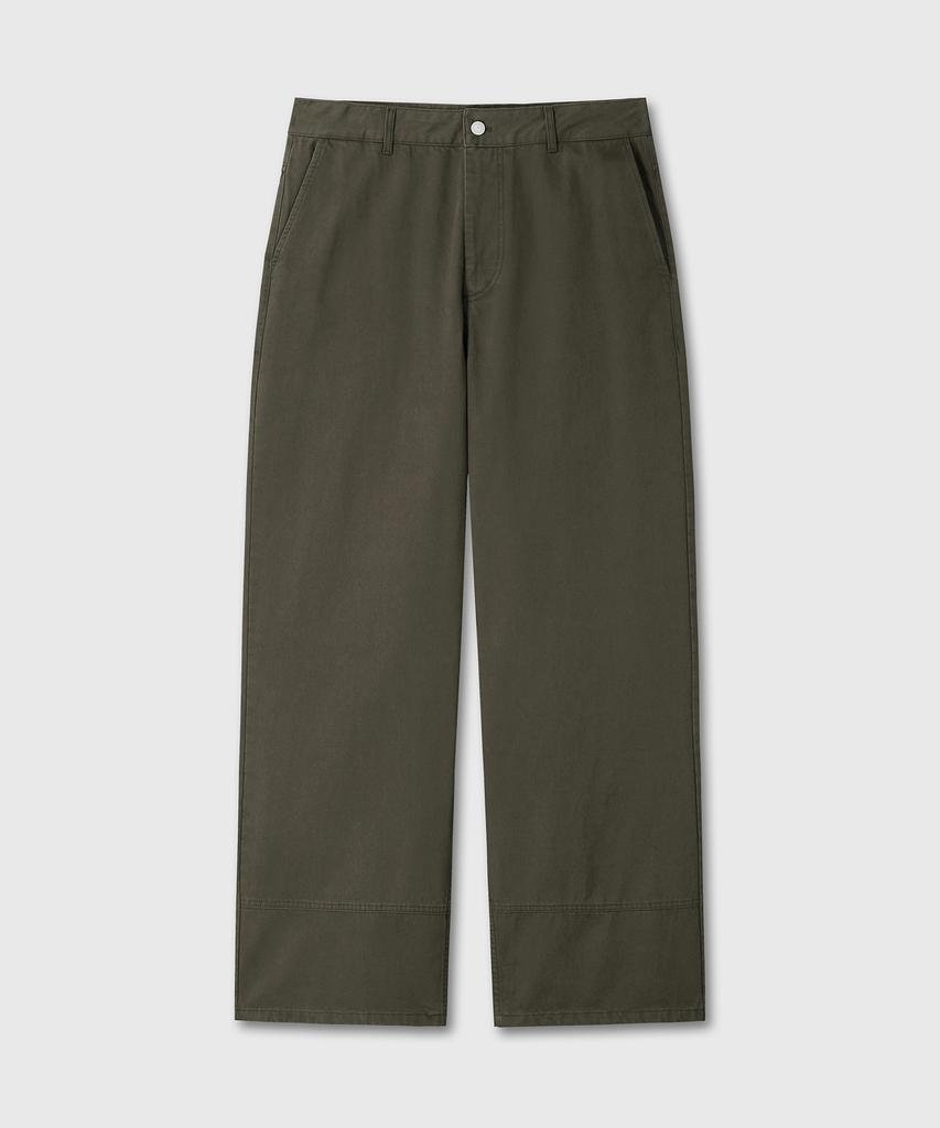 Daibeuin Washed Loosed Wide Cotton Pants (Khaki)