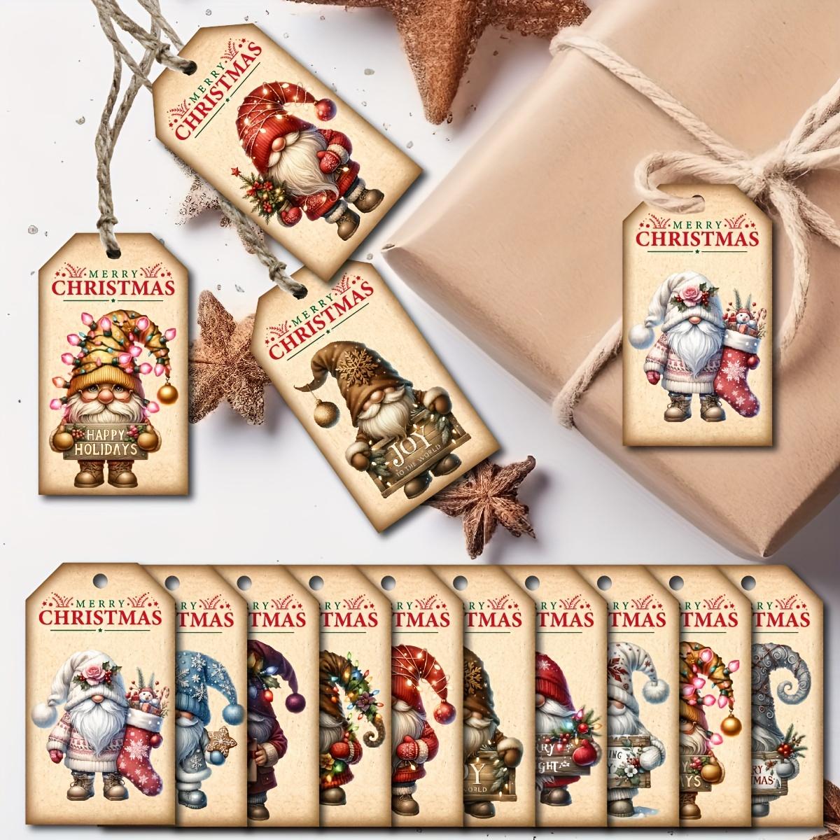 

high quality50pcs Featherless Christmas Gnome Tags, Paper Holiday Gift Decoration Labels for General Use, Festive Tree Ornaments, No Electricity 50pcs
