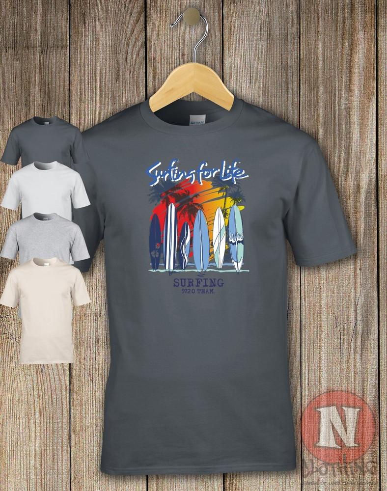 Surf Para Vida Camiseta Playa Vacaciones Surf Arena Grande Ola Camiseta