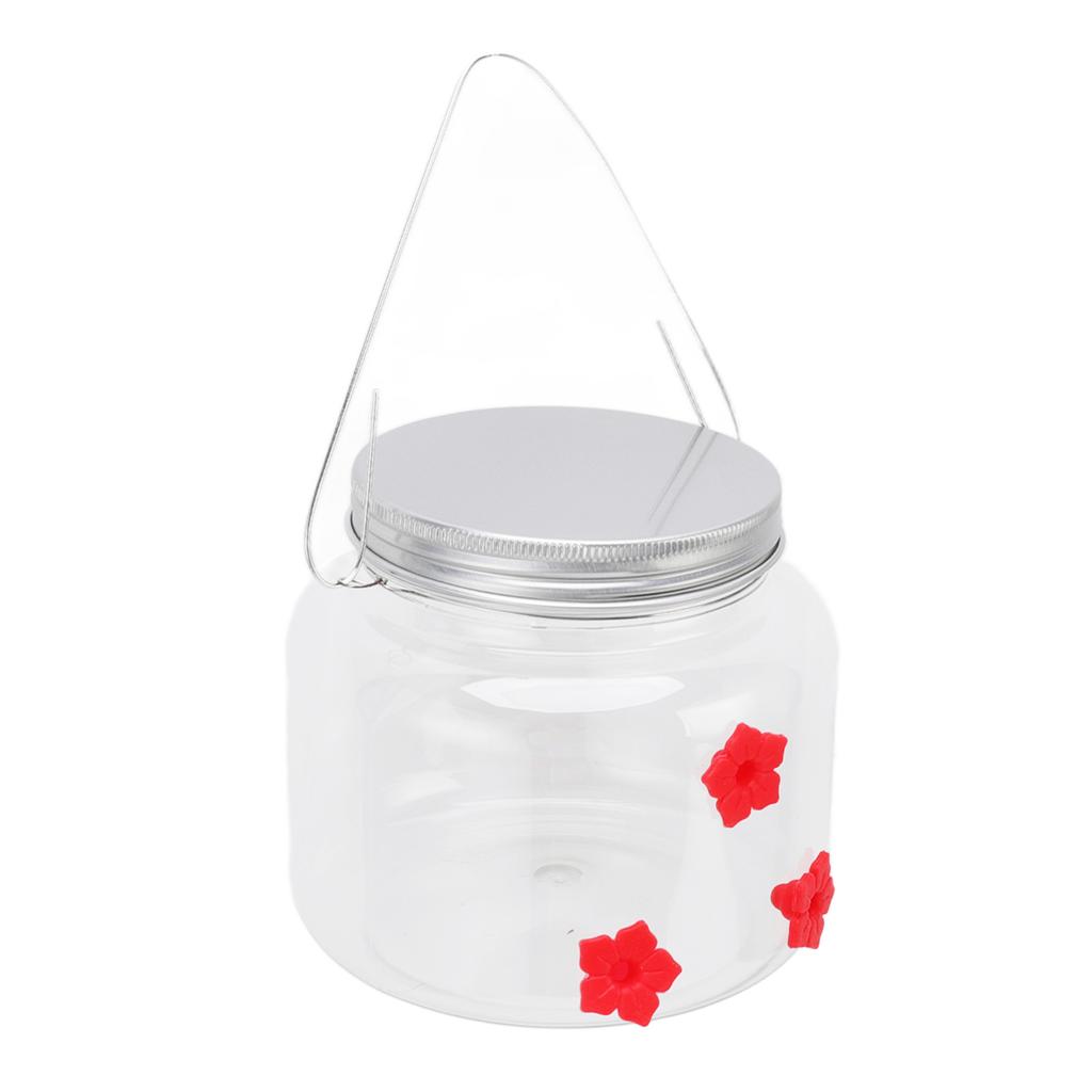 Hummingbird Feeder Clear Hanging Decorative Portable Hummingbirds Water Food Feeding Jar for Patio