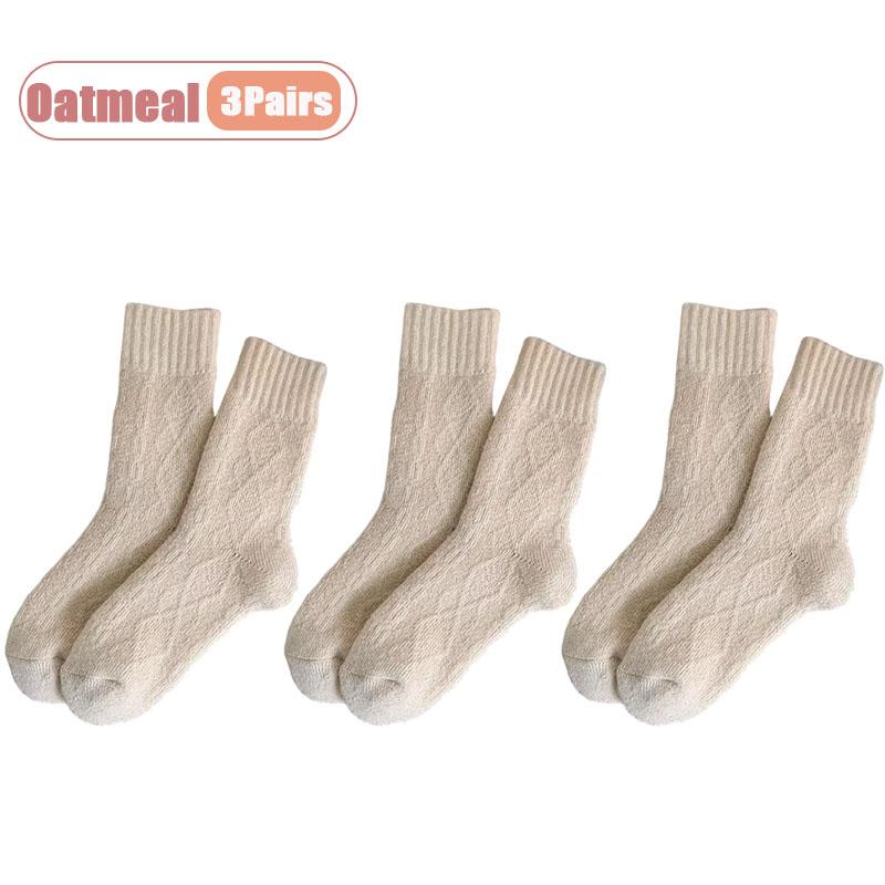 1-10Pairs Winter Plush Socks Women Thick Mid Calf Heating Thermal Long Socks Fall Cold Weather Maternity Postpartum Warm Sock