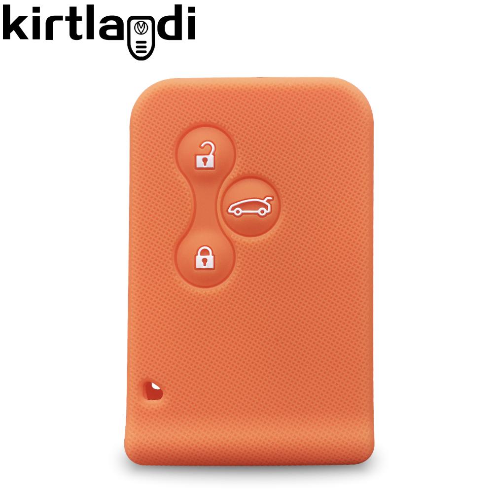Kirtlandi Silicone Car Key Cover Case for Renault Stage 2/enault Scenic 2/Tula Region 2/Meghan 2 FNR-Om Smart Key Holder Case оранжевый