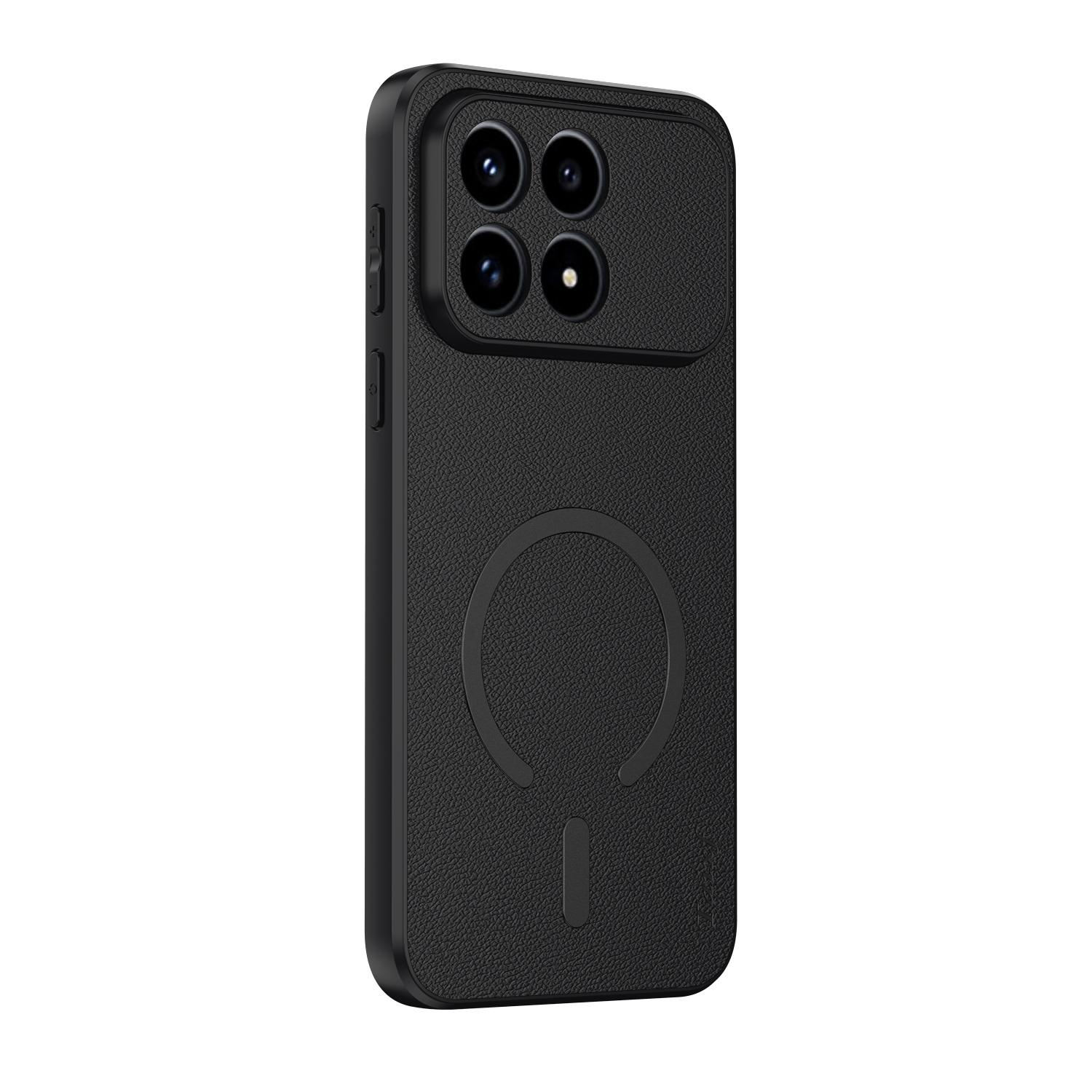 

Кожаная (козья) беспроводная зарядная крышка-кейс для xiaomi POCO F8 Pro F8 Ultra X8 PRO MAX M8 PRO MAX Встроенная магнитная полоса Защитная крышка POCO X8 PRO чёрный