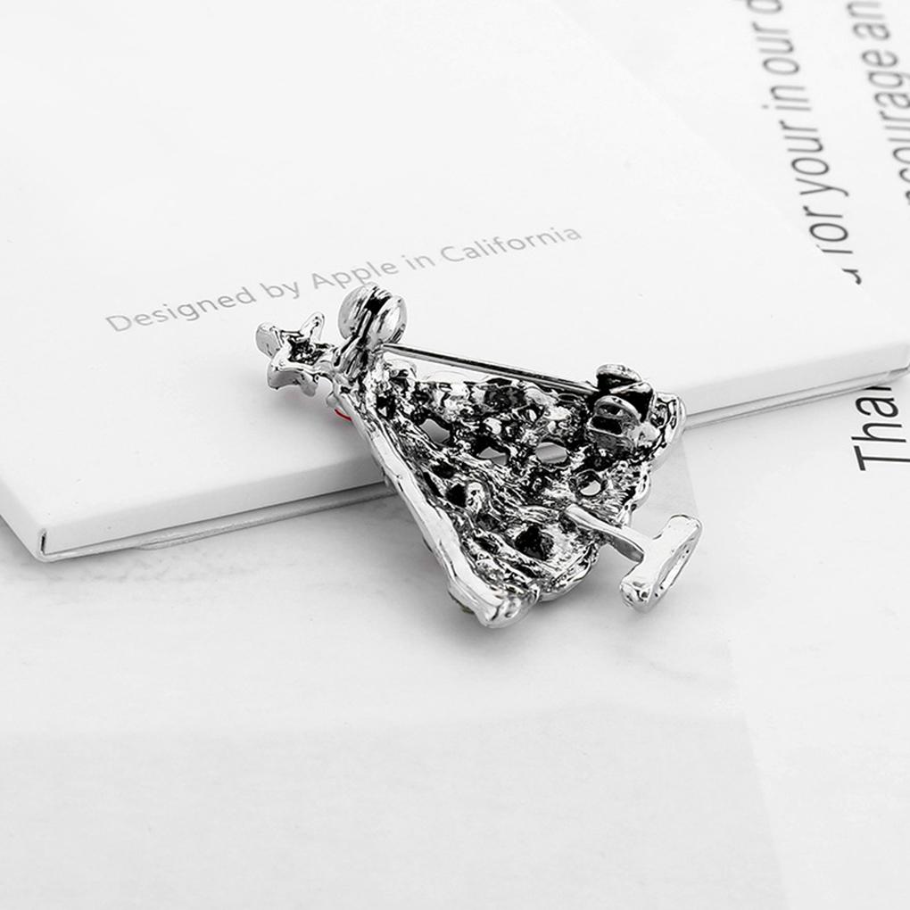 Frauen Mädchen Emaille Weihnachtsbaum Brosche Legierung Strass besetzt Korsagen Nadel Anstecknadel Schmuck Weihnachtsgeschenk