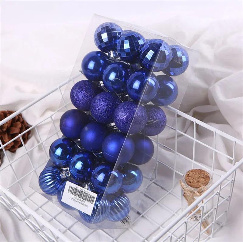 4CM Weihnachtskugel-Geschenkbox Set Erhältlich Leichtgewichtige Feiertags-Weihnachtsbaum-Schmuckdekorationen Weihnachtsdekorationen 36 Stück/Karton
