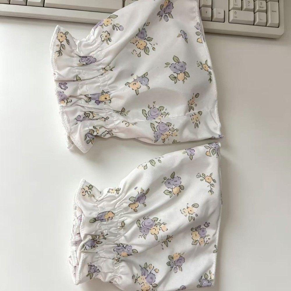 Floral Print Sleeve Covers Plaid Pattern Arm Sleeve Protectors Detachable Sleeves Cuffs Daily Wear
