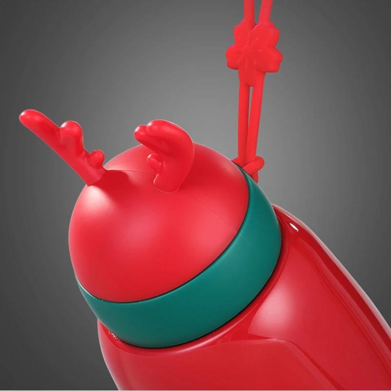 300/330ml Christmas New Year Mug Cartoon Elk Shape Stainless Steel Vacuum Coffee Cup Couple Student Child Xmas Gift Water Cup