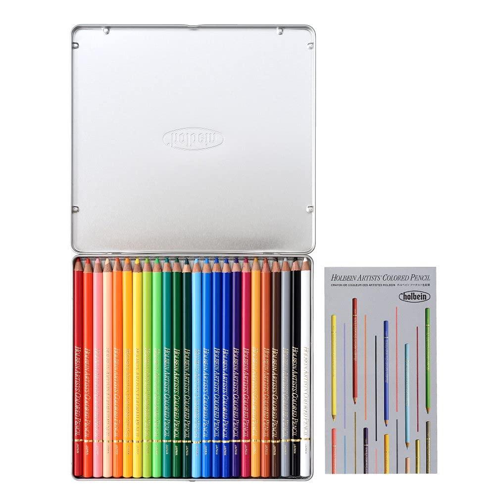 colored pencils Holbein Made in Colored Pencils Fast soft thick lead and Oil-based PRO. Art, Japan, "Artist 24-Color Set" - drawing, lead, barrel.