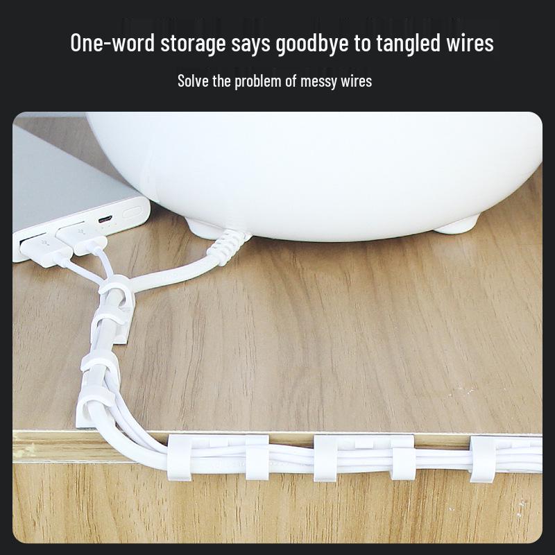 Self-Adhesive Cable Organizer: Nail-Free Acrylic Storage Buckle for Network and Power Cables