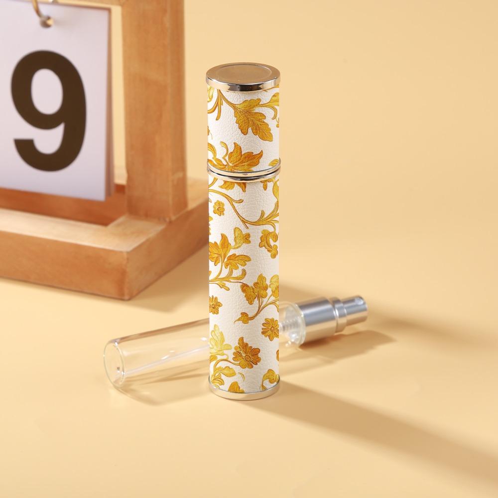 10ml Mini Perfume Bottle PU Leather Essential Oil Alcohol Spray Rotating Bottle Refillable Spray Atomizer Bottle