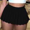 European and American Women's Cute Solid Color Summer Mini Pleated Skirt