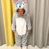 Cozy Cartoon Fleece Onesie Pajamas Couples Winter Home Sleepwear With Cow Nezha Capybara Disney Characters