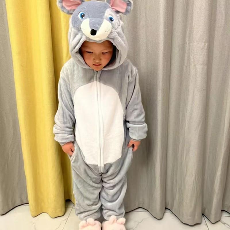 Cozy Cartoon Fleece Onesie Pajamas Couples Winter Home Sleepwear With Cow Nezha Capybara Disney Characters