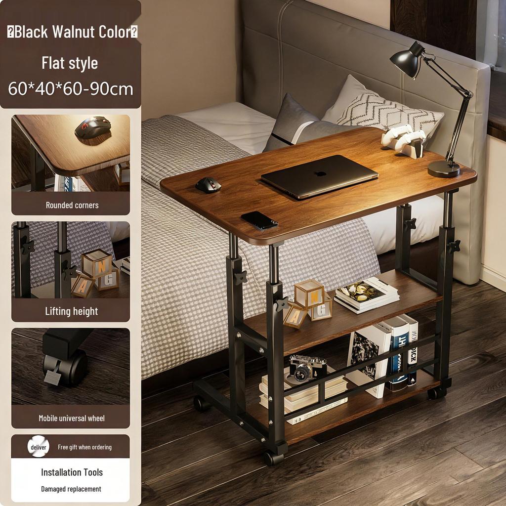 Adjustable Bedside Computer Desk: Compact Lift Table for Bedroom, Dorm, or Study
