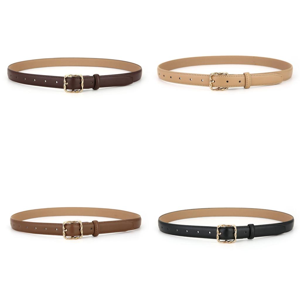 Genuine Leather Womens Summer Belt With Brass Buckle For Casual And Office Wear