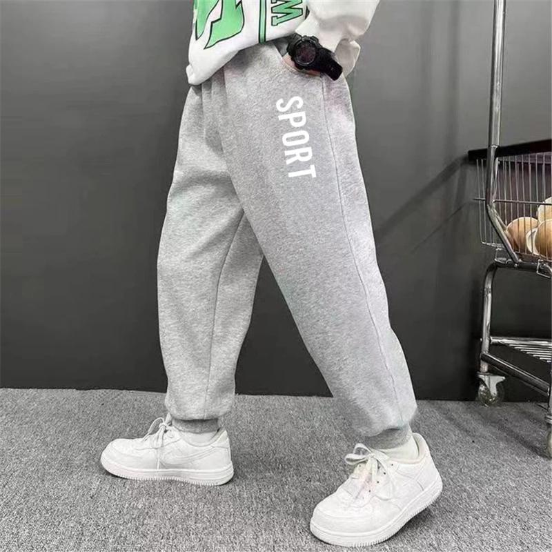 Sportliche Sweatpants mit Buchstabenaufdruck für Kinder Mode Lockere Lange Hose Jogginghose Jungen Freizeit Dünne Sporthose