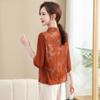 Elegant New Chinese Style Short-Sleeved T-Shirt for Middle-Aged Women
