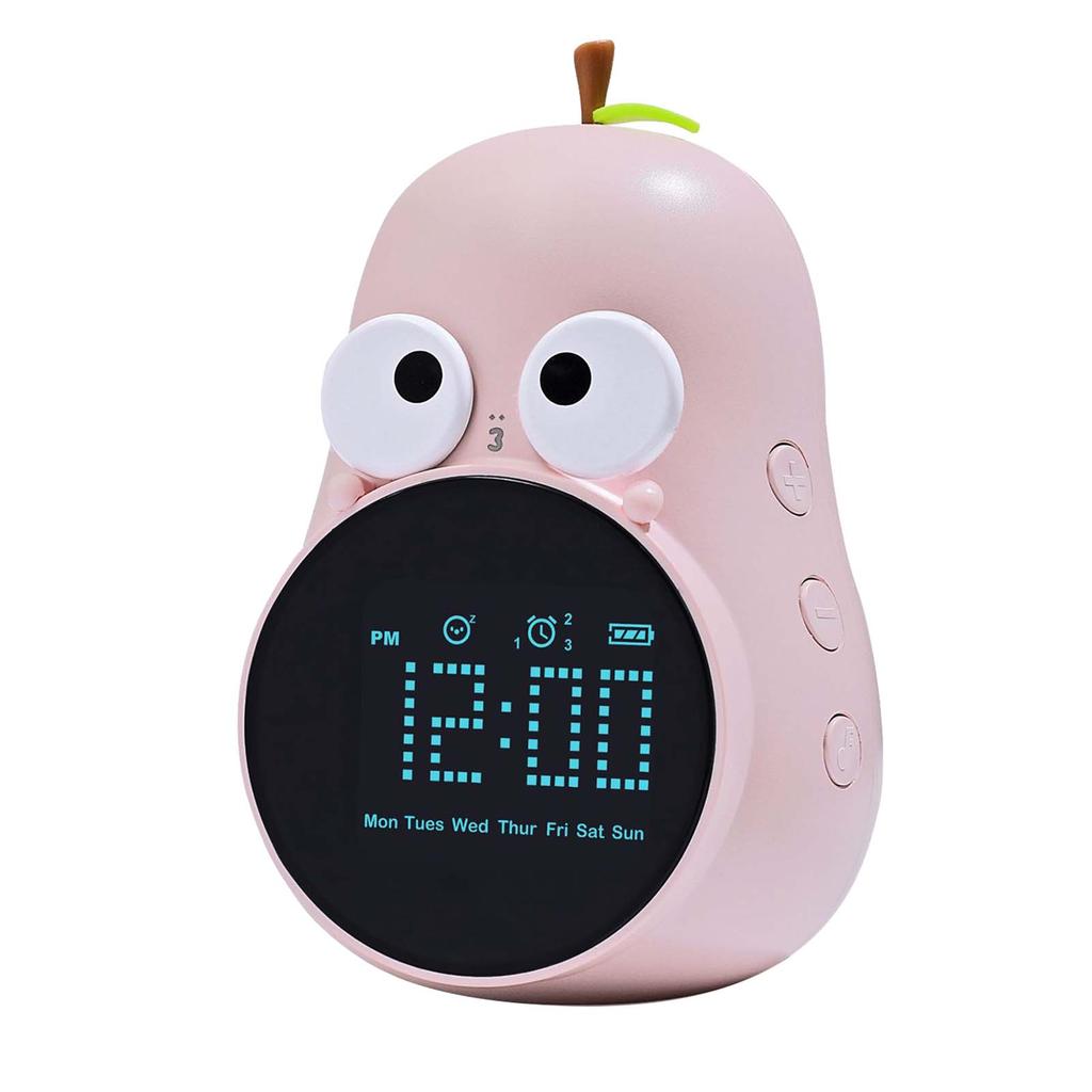 Pear Wake Up Alarm Clock Cartoon Cute Cartoon Children Kids Learning Alarm Clock English Regular