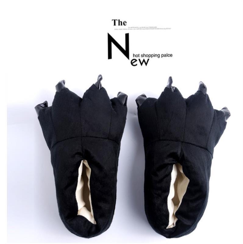 

Унисекс Плюшевая пижама из кораллового флиса с динозавром, тапочки-лапы для детей Large