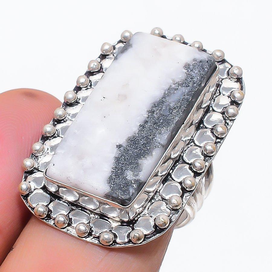 

Natural Buffalo Jasper Gemstone 925 Sterling Silver Jewelry Ring Size 7 K4F99