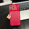 AG Matte Crystal Large Window Glass Case For iPhone 17 16 15 14 13 Pro Max Plus Shockproof Plating Glossy Bright Armor Cover