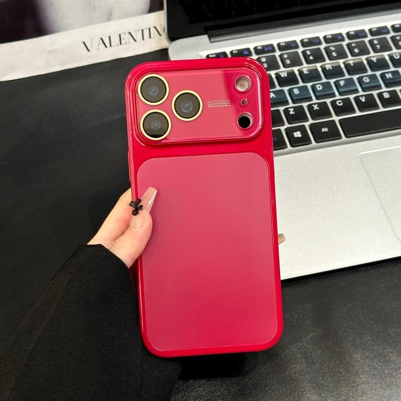 

AG Matte Crystal Large Window Case For iPhone 17 16 15 14 13 Pro Max Plus Shockproof Plating Glossy Bright Bumper Cover iPhone 15
