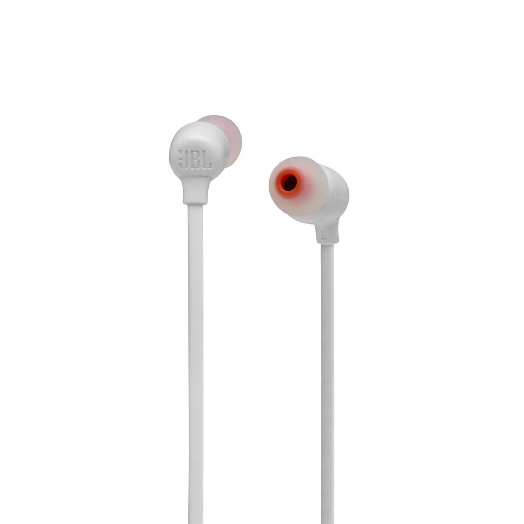 JBL TUNE125BT Wireless Bluetooth Earphones Multi-Point Support In-line Remote USB Type-C Charging White Magnet Included