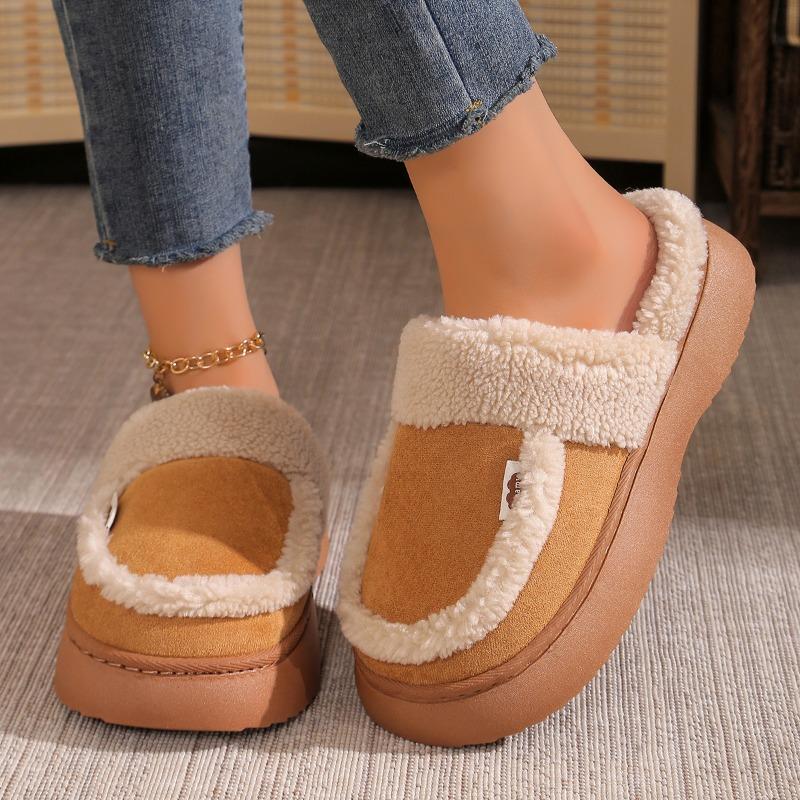 Fashion Women Flat Slippers New Cover Toe Platform Fur Shoes for Women Flock Plush Rome Designer Sandals Slides Women Zapatos De Mujer