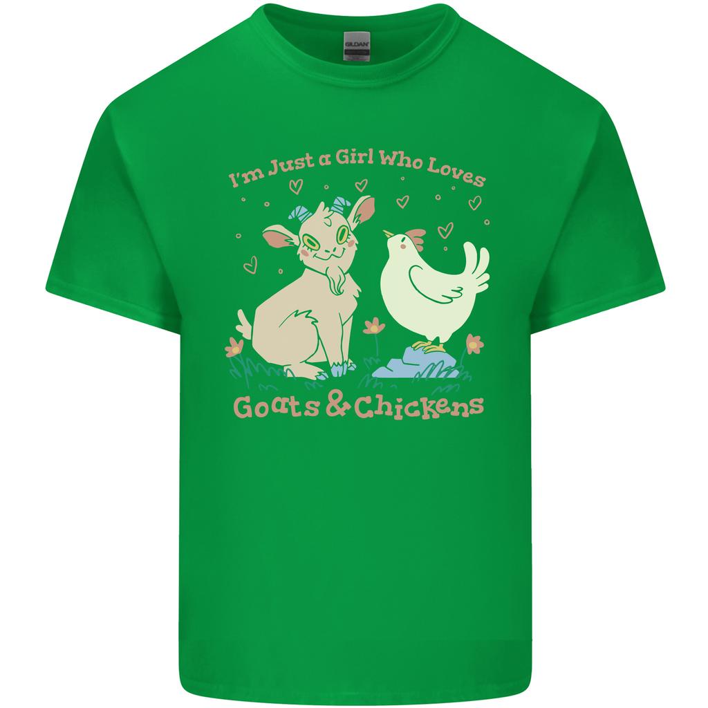 A Girl Who Loves Goats Chickens Farmer Unisexs Light Cotton TShirt