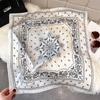 Fashion Square Fashion Foreign Style Small Silk Scarf Women'S Headband Decorative Scarf Dual-Purpose Small Square Scarf New Scarf