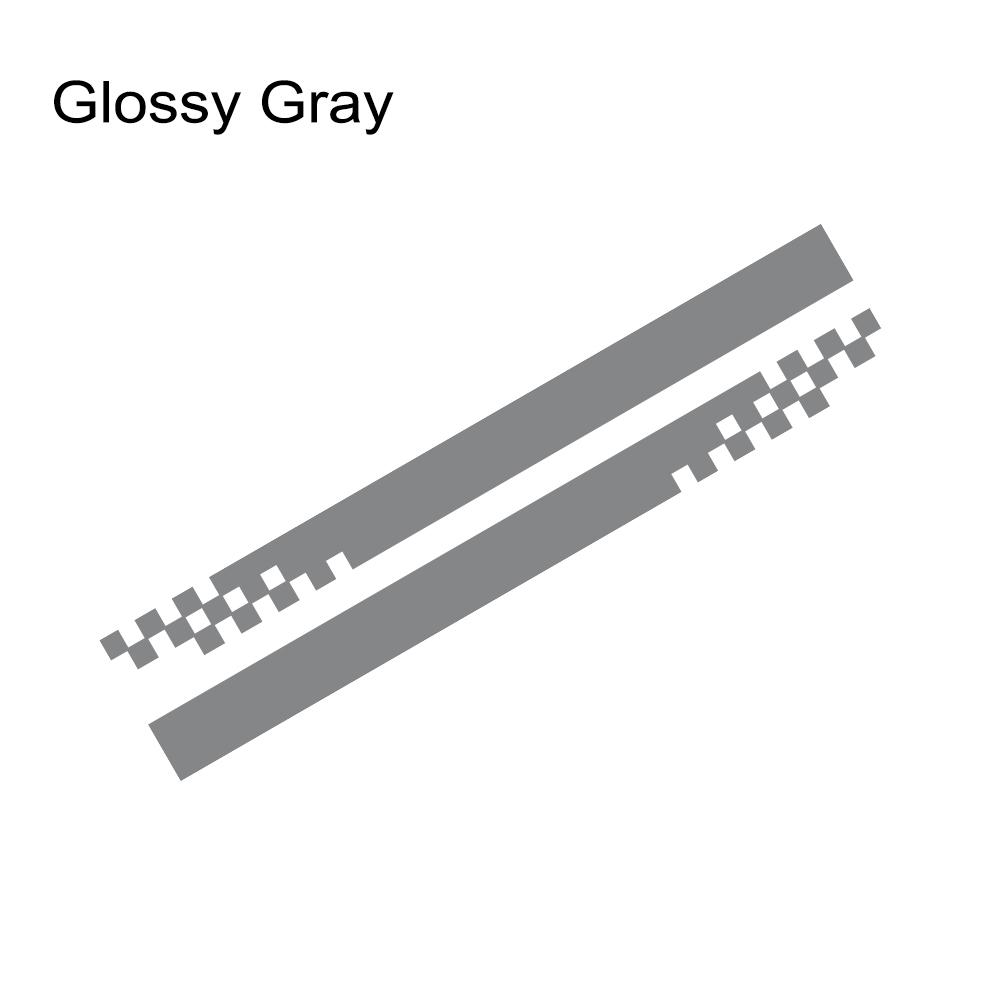 2PCS Car Side Skirt Stickers Sports Racing Stripes Car Grid Pattern Vinyl Decals Auto Body DIY Decoration Stickers Accessories