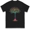Colourful DNA Tree Biology Science Men's Cotton T-Shirt, Genetics Biology Tree