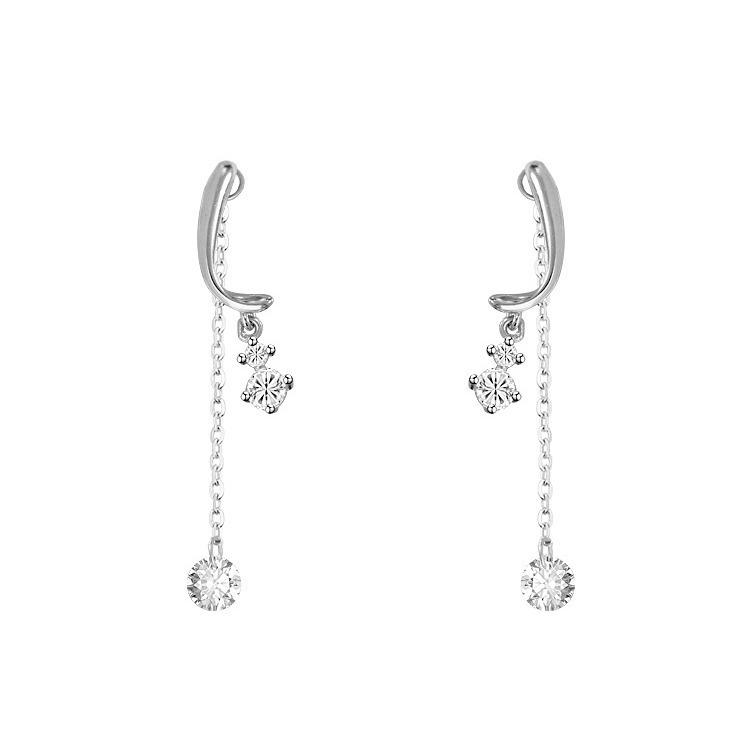 Elegante Ohrstecker aus 925er Sterlingsilber mit Wassertropfen-Quaste - Modische, von Korea inspirierte Stecker für Damen