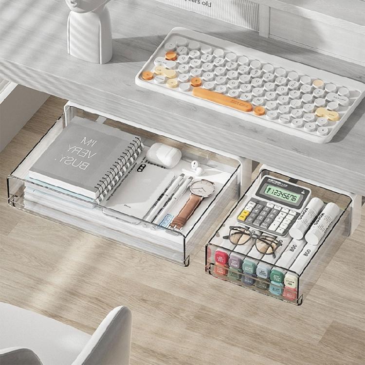 Convenient Drawer Self Adhesive Drawer Storage Box Under Desk Pen Organizer Rack