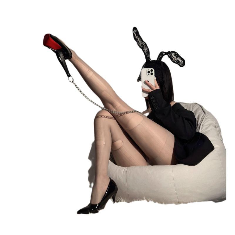 Sexy easy-to-tear stockings, hand-torn socks, pure desire wind disposable black stockings, free of fun, pure desire wind one-piece socks temptation