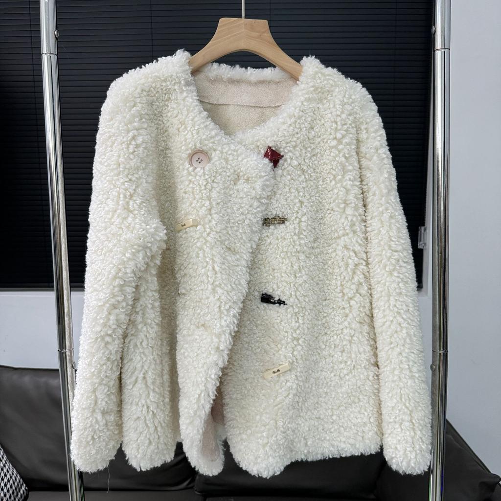New Environmentally Friendly Fur Coat Fur Medium and Long Wool Coat