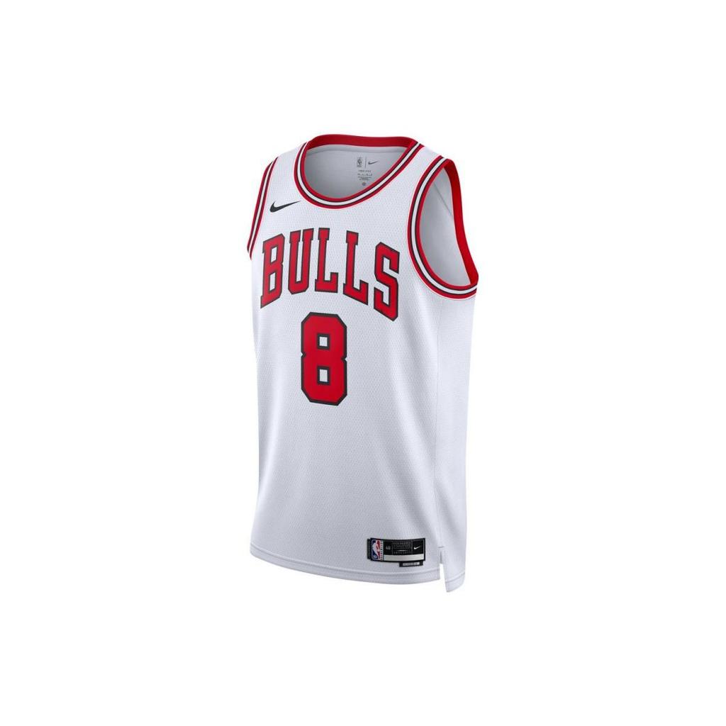 Nike NBA Letter Logo Print Basketball Jersey SW Fan Edition 22-23 Season Limited Edition Bulls LaVine No. 8 Unisex Tops White DN2072-100