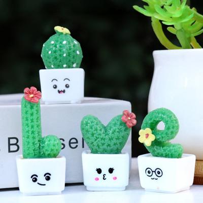 4/8 Stück/Set Mini Topfkaktus Ornament Cartoon Ausdruck LIEBE Form Kaktus Pflanztopf Statue Figur Heim Büro Schreibtisch Dekoration
