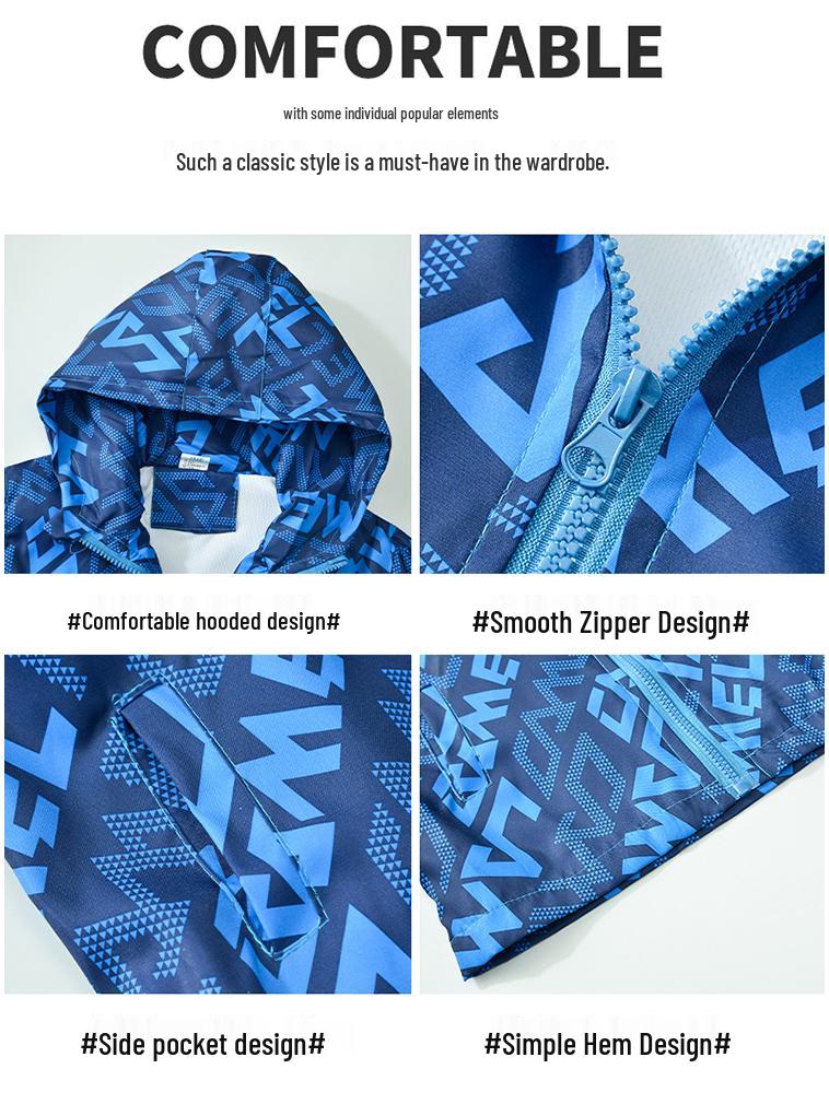 Boys' Trendy Spring/Autumn 2025 Windbreaker - Korean Style Outerwear for Kids