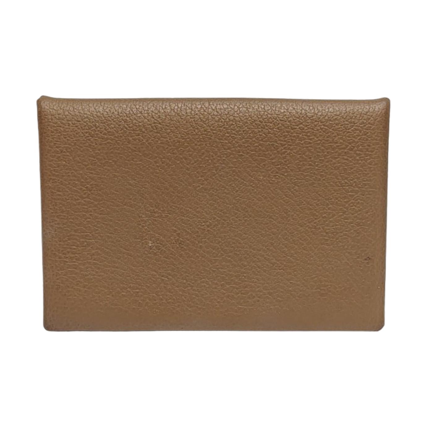 [Pre-Owned] Calvi Silver Buckle Calfskin Card Holder - Excellent #15QFM79 ONE SIZE