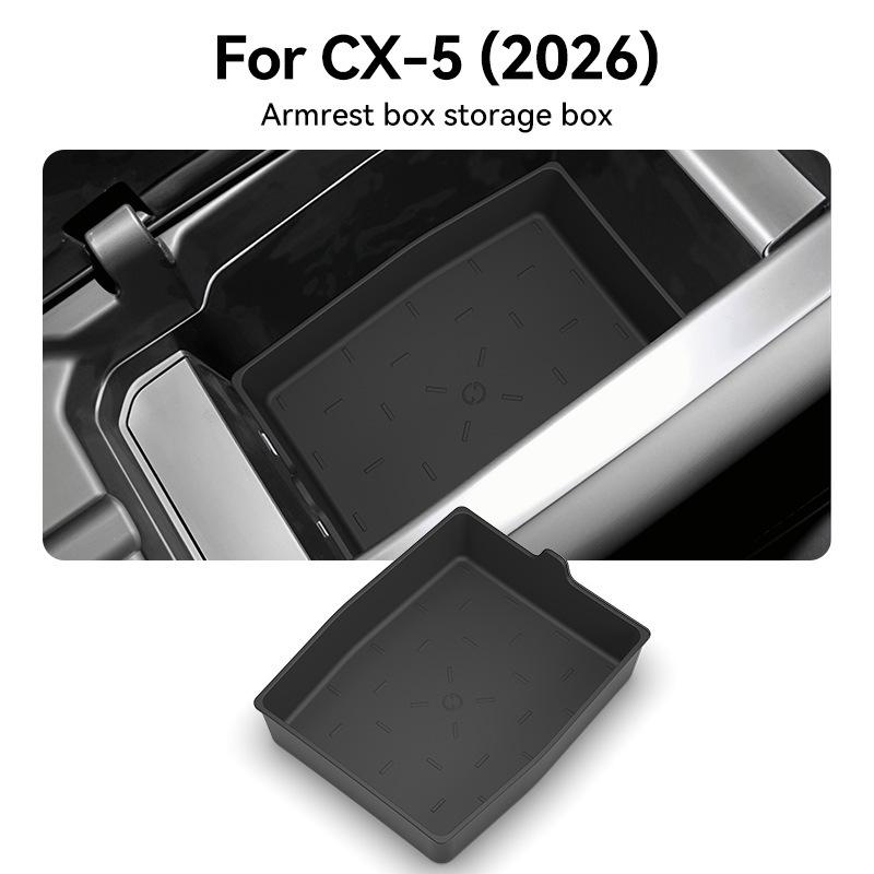 Für Mazda CX-5 2026 Innenzubehör Set Kabelloses LadePad Armlehnen-Aufbewahrungsbox Becherhalter Bildschirm-Organizer
