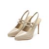 8 one-word bag head rear empty high-heeled sandals women and women's summer new pointed thin-heeled waterproof table high-heeled shoes