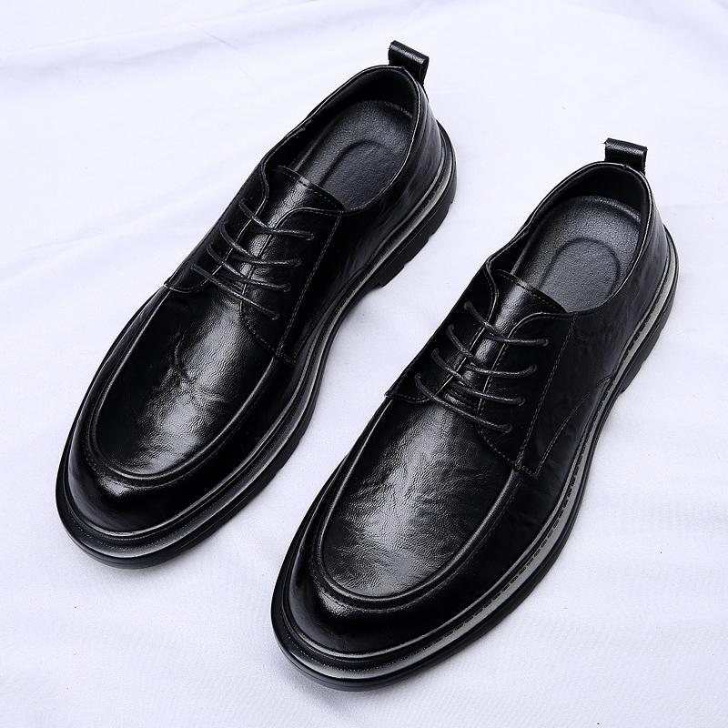 Fashion Leather Men Casual Shoes Lace Up Oxfords Classic Business Shoes Spring Autumn Shoe Retro Style Male Formal Dress Shoes Footwear