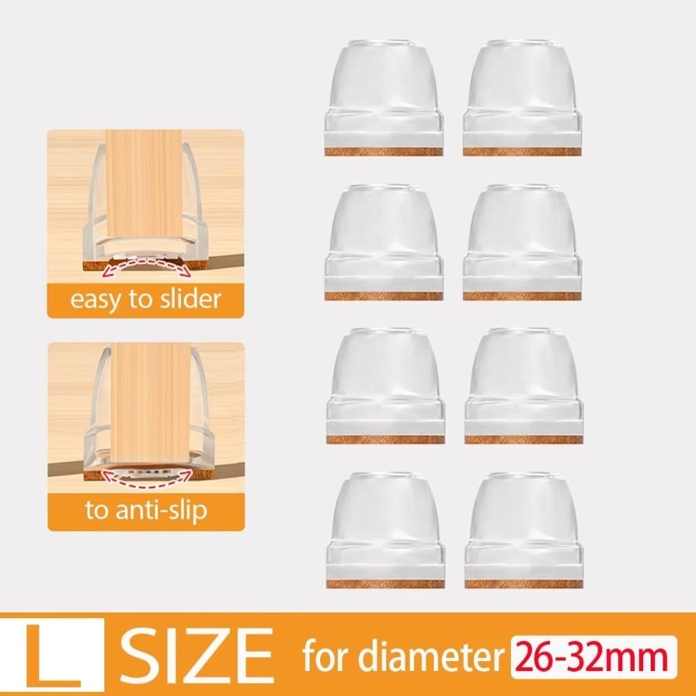 8PCS Floor Anti-Scratch Chair Leg Pad Chair Slider Thickened Chair Leg Cover Silent Non-slip Floor Anti-Scratch Cover