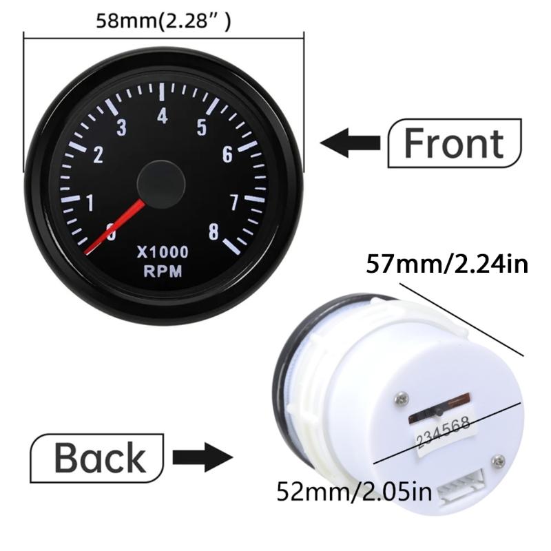 52mm Universal RPM Electrical Tachometer Gauge For 2 3 4 5 6 8 Cylinder Gas Engines With LED Backlight Waterproof Design